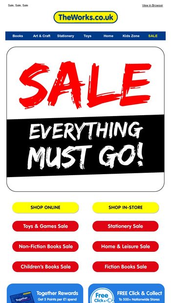 Sale alert get the best buys before they go! - The Works Email Archive