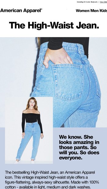 mens high waisted jeans american apparel