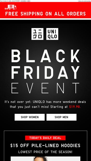Online In Stores Black Friday Deals Continue Uniqlo Email Archive