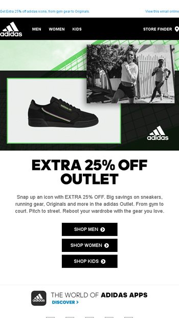 adidas outlet code