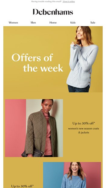 30 off new season womenswear continues
