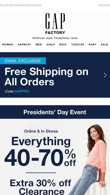 gap presidents day sale