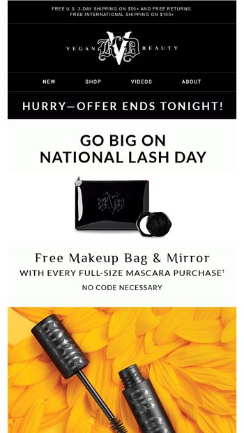 TWO free gifts with your Go Big or Go Home Mascara purchase