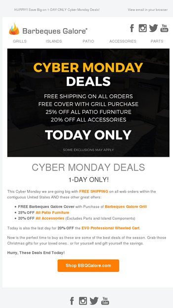 Hurry Save Big On 1 Day Only Cyber Monday Deals Barbeques