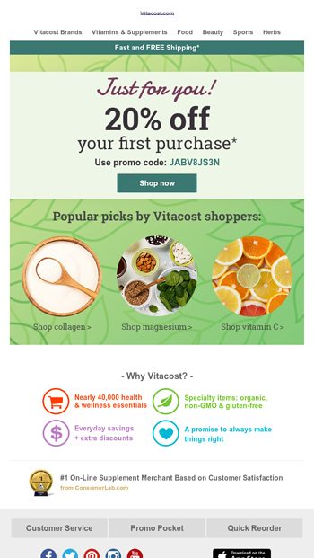 20 off Your First Purchase  Be Your Healthiest You