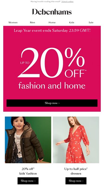 20 off leap year sale
