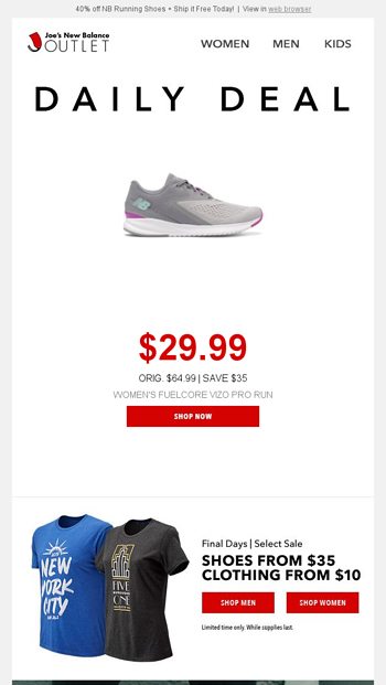 joe's running shoes outlet