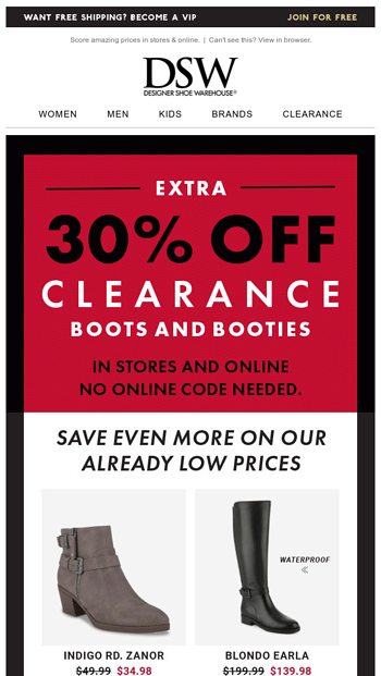 dsw ankle boots clearance