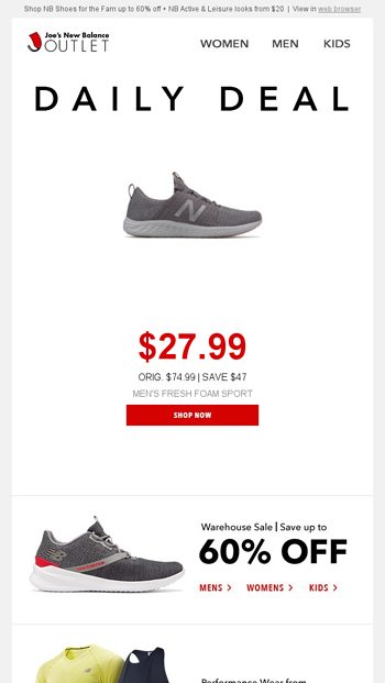 new balance daily deal