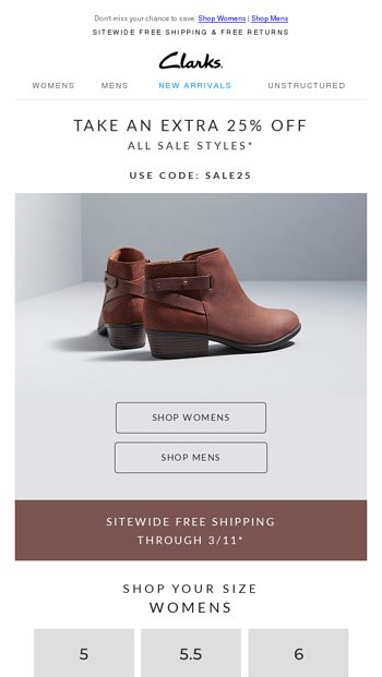 clarks shoes 3 off