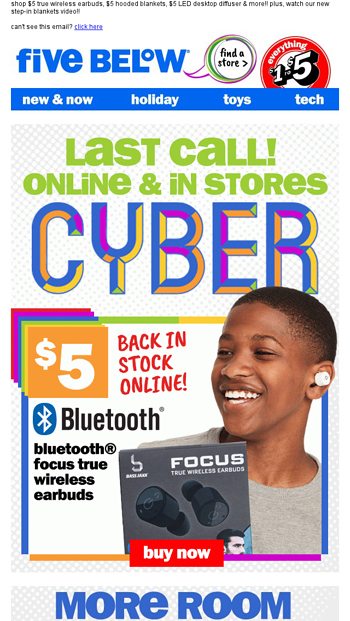 true wireless earbuds five below