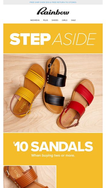 rainbow shops sandals