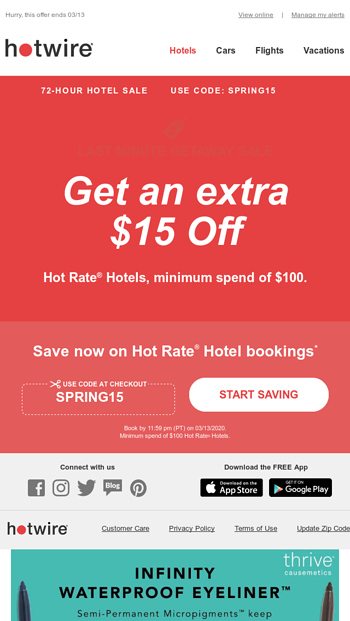 Last Minute Getaway Get An Extra 15 Off Your Hotel Stay Hotwire Com Email Archive