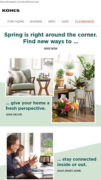 Give Your Home Sweet Home A Spring Refresh Kohl S Email Archive