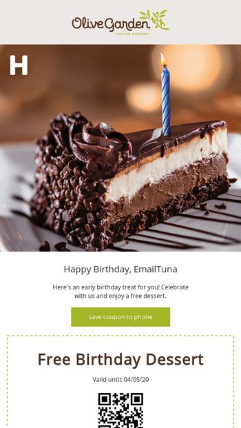 Happy Birthday Emailtuna Olive Garden Email Archive