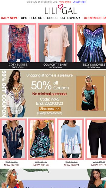 50 off couponNo minimal purchase