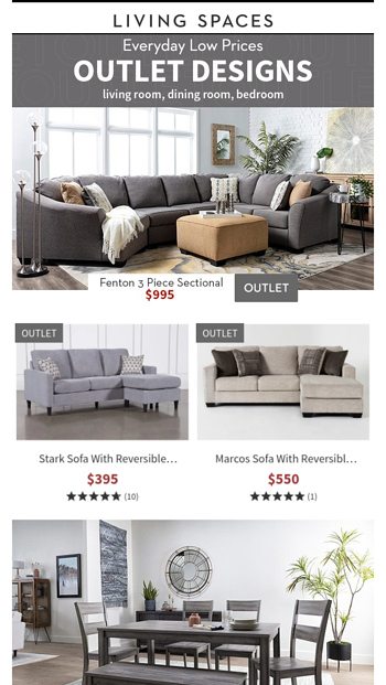 Online Outlet Big Bargains Living Spaces Email Archive