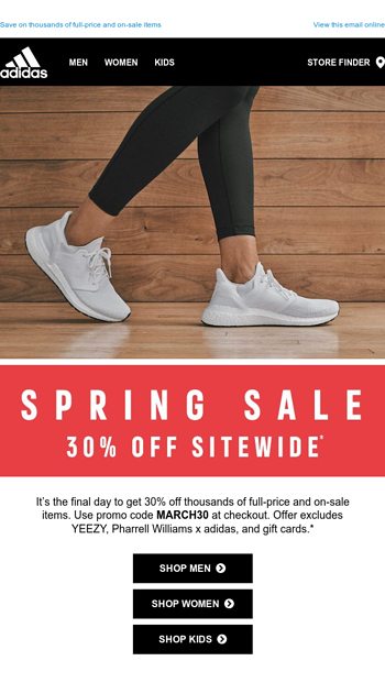 adidas march 30 sale