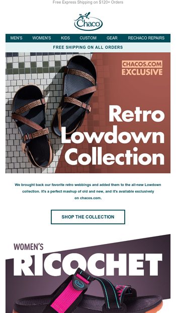 Exclusive throwback sandal styles Chaco Email Archive