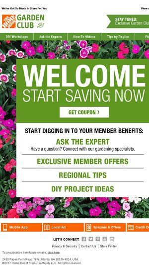 Welcome To Home Depot S Garden Club Home Depot Email Archive