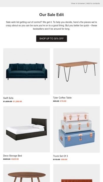 They Re Selling Fast Shop Sale Picks Habitat Email Archive