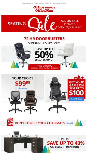 3 Day Furniture Sale Save Up To 50 Office Depot Email Archive
