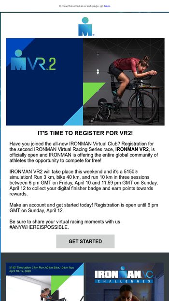 Join IRONMAN Virtual Club and Register for IRONMAN VR2 for Free - IRONMAN  Triathlon Email Archive