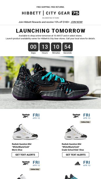 reebok hibbett sports