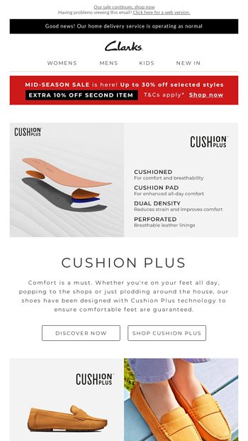 Discover our Cushion range Clarks Email Archive