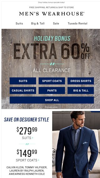  14 99 Clearance Sweaters EXTRA 60 All Other Clearance Styles Men 