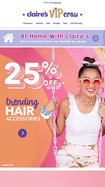 25 Off Must Have Hair Accessories Claire S Email Archive - claire s hair roblox