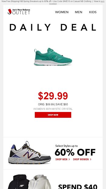 joe's new balance outlet coupon code free shipping