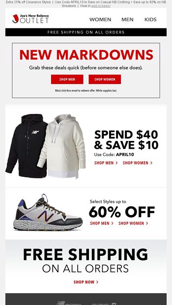 joe's new balance outlet promo