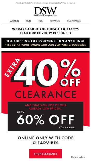 dsw clearance