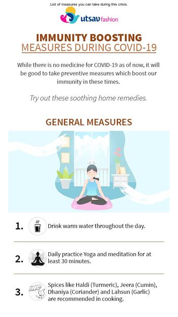 Immunity boosting measures for Self Care