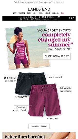 lands end ladies swim shorts