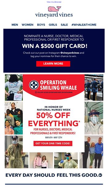 Healthcare Heroes Get 50 Off Vineyard Vines Email Archive