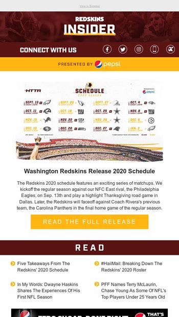 Five Takeaways From The Redskins' 2020 Schedule