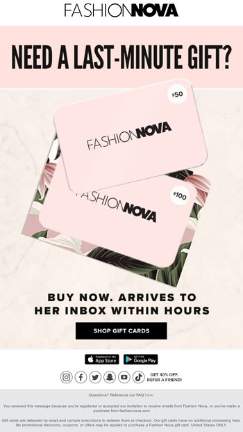 Fashion Nova Gift Card & Vouchers - Buy Now Instant Delivery