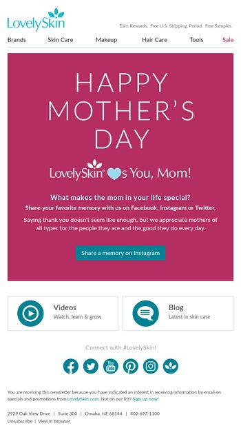 LovelySkin Wishes You a Happy Mothers Day