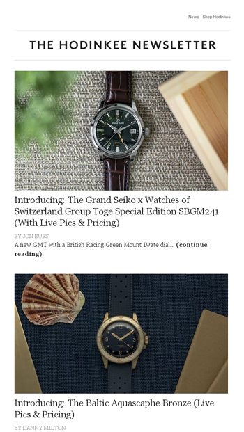 HODINKEE DAILY | 05/14/2020 - HODINKEE Email Archive