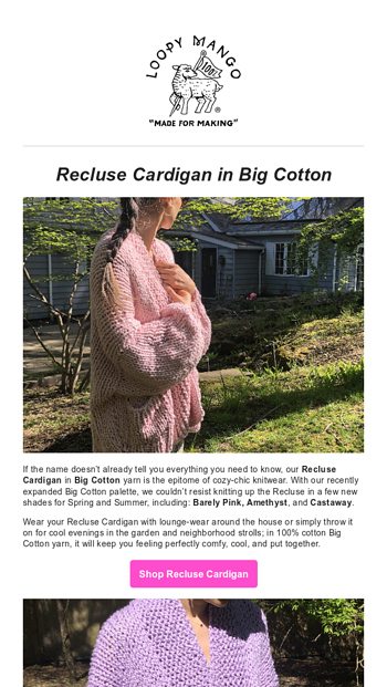 loopy mango recluse cardigan