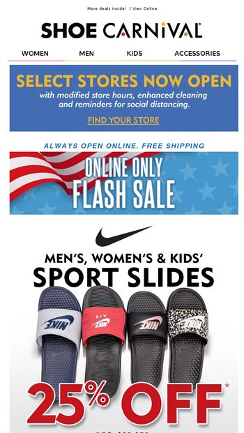 shoe carnival nike slides