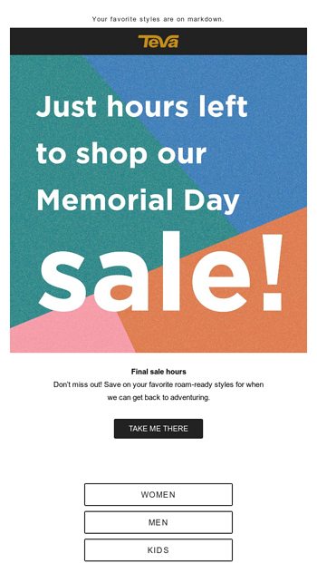 teva memorial day sale