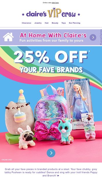 25 Off Pusheen Trolls Frozen 2 More Claire S Email Archive - roblox figure blind pack claire s us