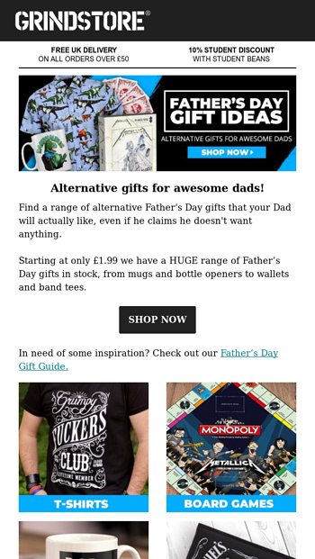 alternative father's day gifts