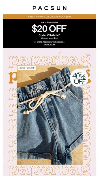pacsun paperbag shorts