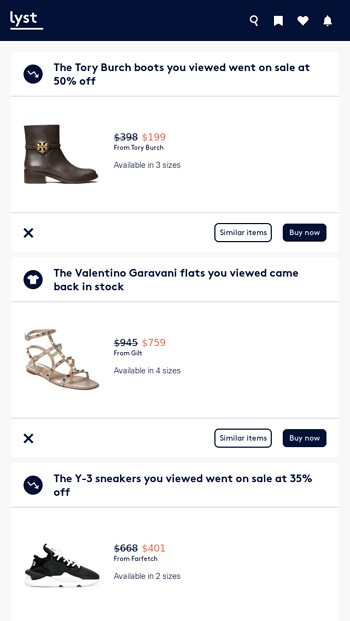 The Tory Burch boots you viewed went on sale at 50% off - Lyst Email Archive