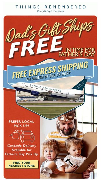 Free Express Shipping on Orders 65 Dadrsquos Gift Ships Quick