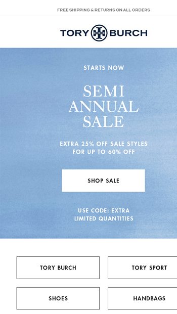 See what's on sale now - Tory Burch Email Archive